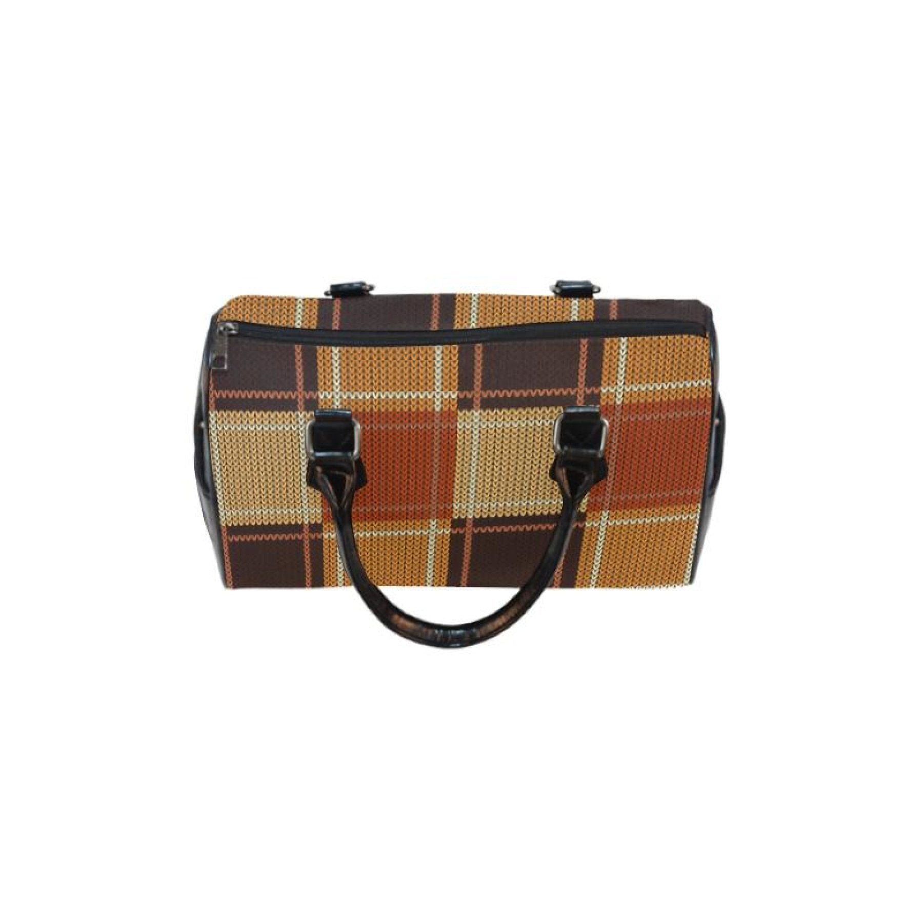 Classic Checkered Boston Top-Handle Bag - Pikemla