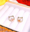 Sakura Kitty Pearl Studs