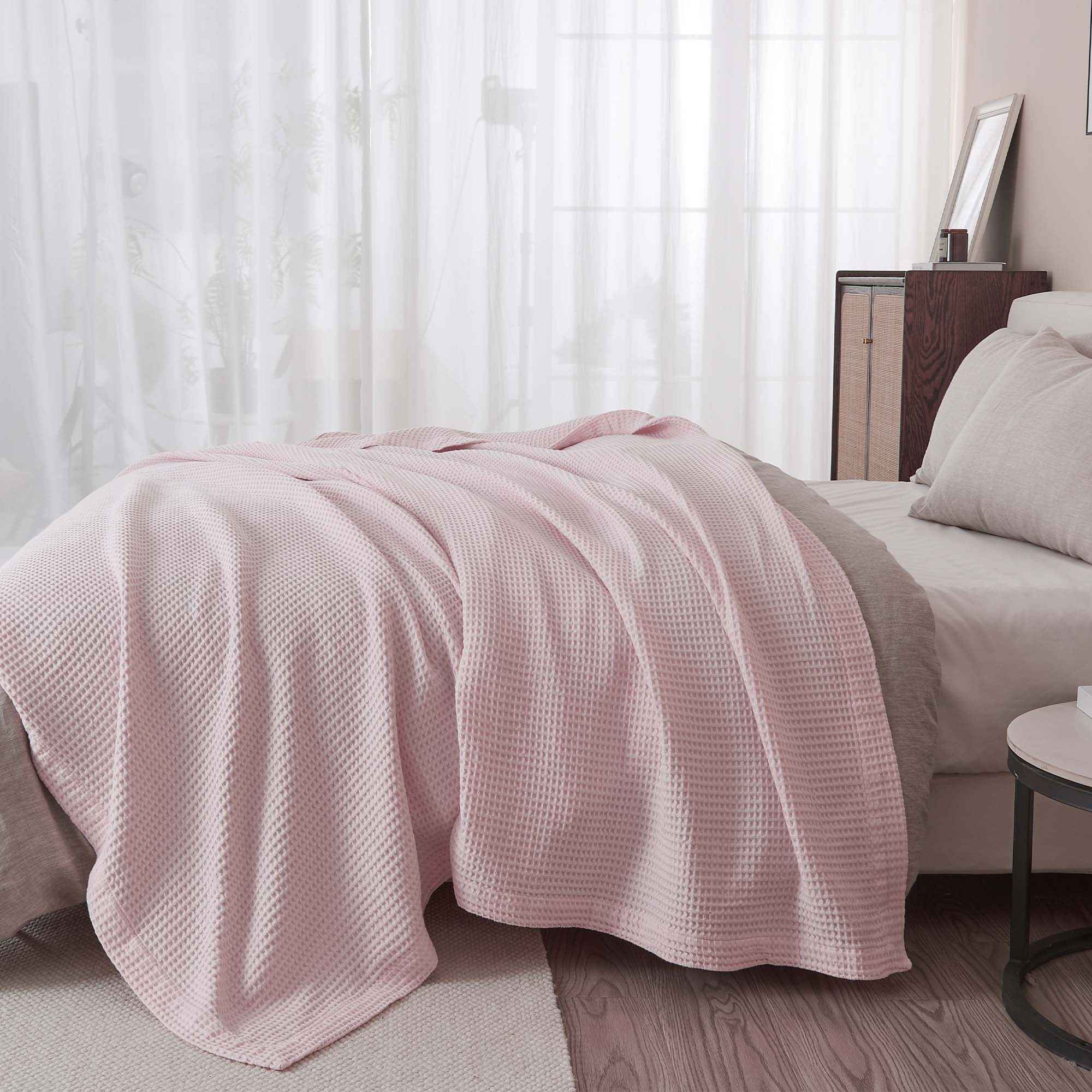 100% Cotton Waffle Weave Blanket - Mikala Collection