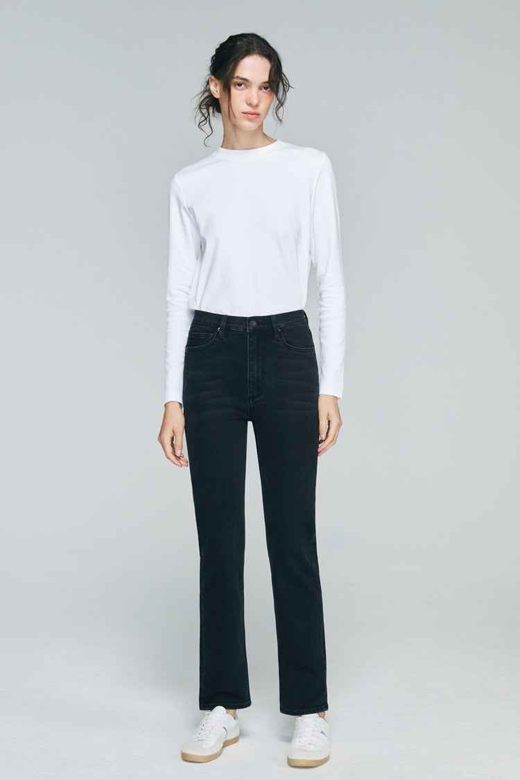 Two Shots High Rise Straight Crop Jeans HJ013