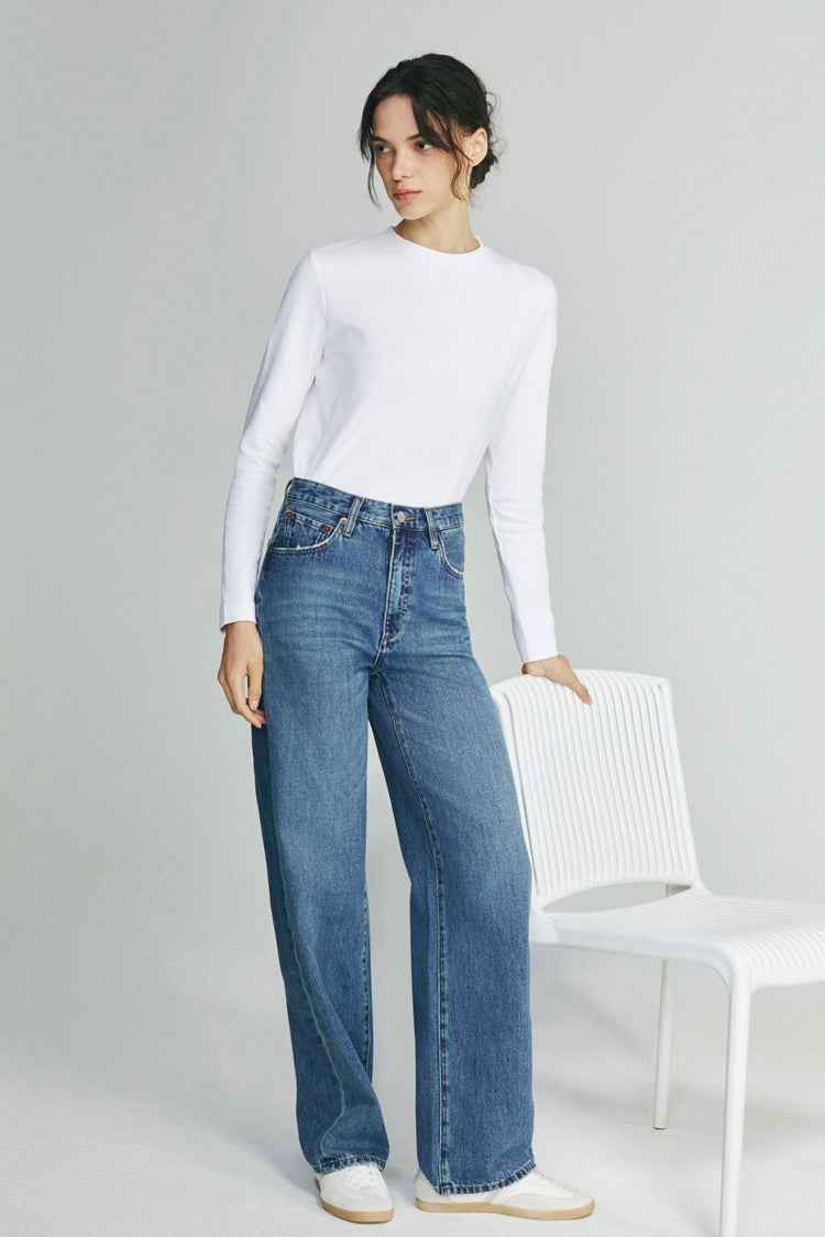 Coney Island Whitefish High Rise Wide Jeans HJ007