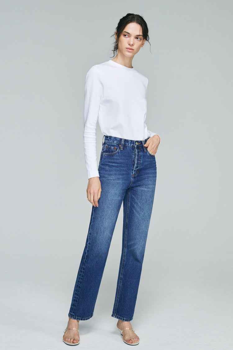 Manhattan High Rise Straight Ankle Jeans HJ160