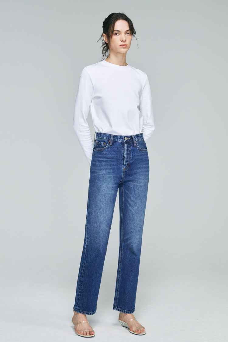 Manhattan High Rise Straight Ankle Jeans HJ160