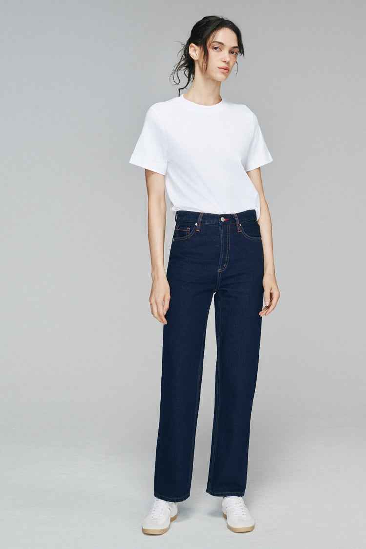 Manhattan High Rise Straight Ankle Jeans HJ160