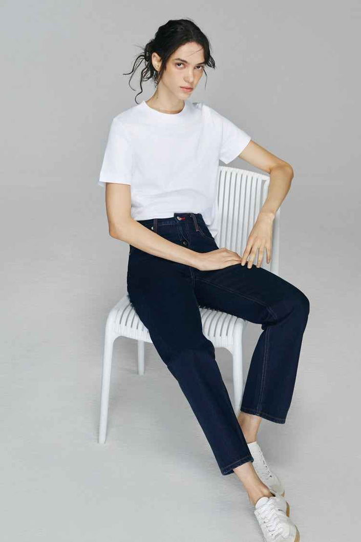 Manhattan High Rise Straight Ankle Jeans HJ160