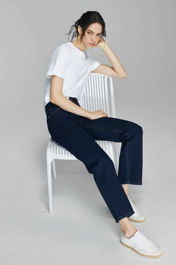 Manhattan High Rise Straight Ankle Jeans HJ160