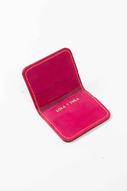 Leather Cardholder Wallet Pink