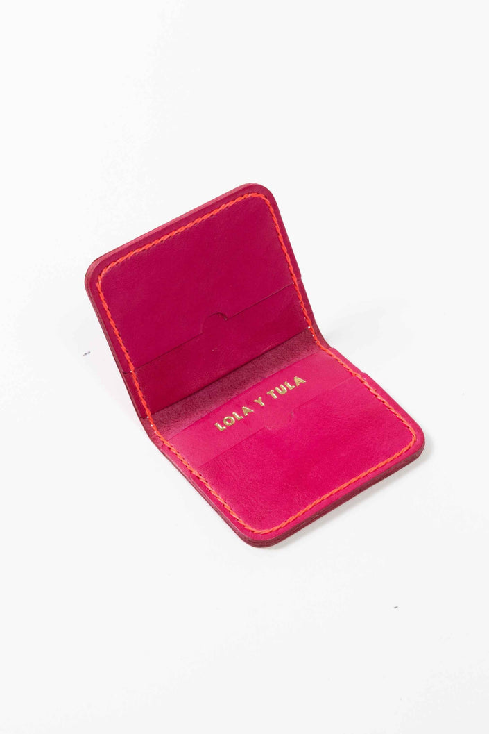 Leather Cardholder Wallet Pink