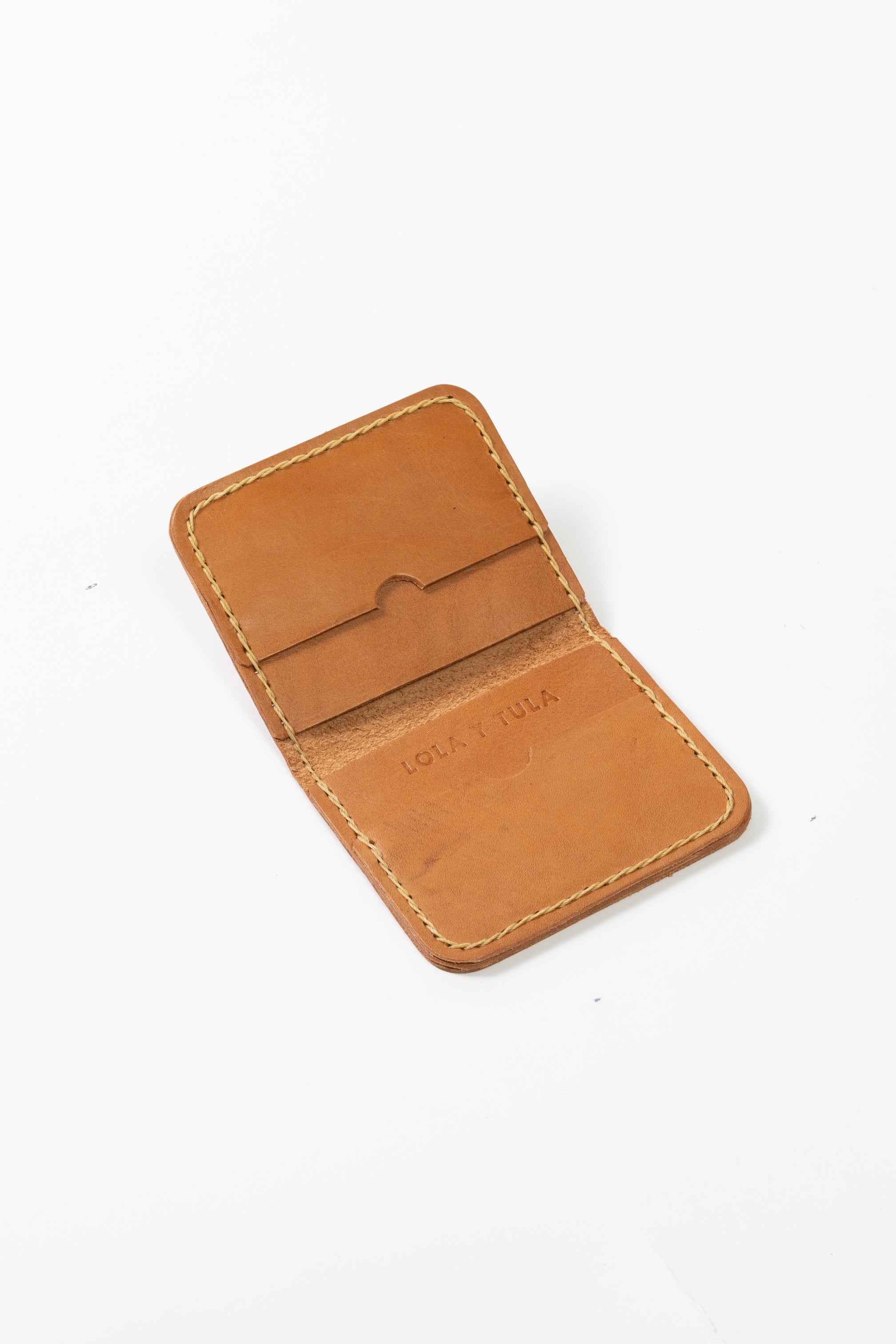 Leather Cardholder Wallet Camel
