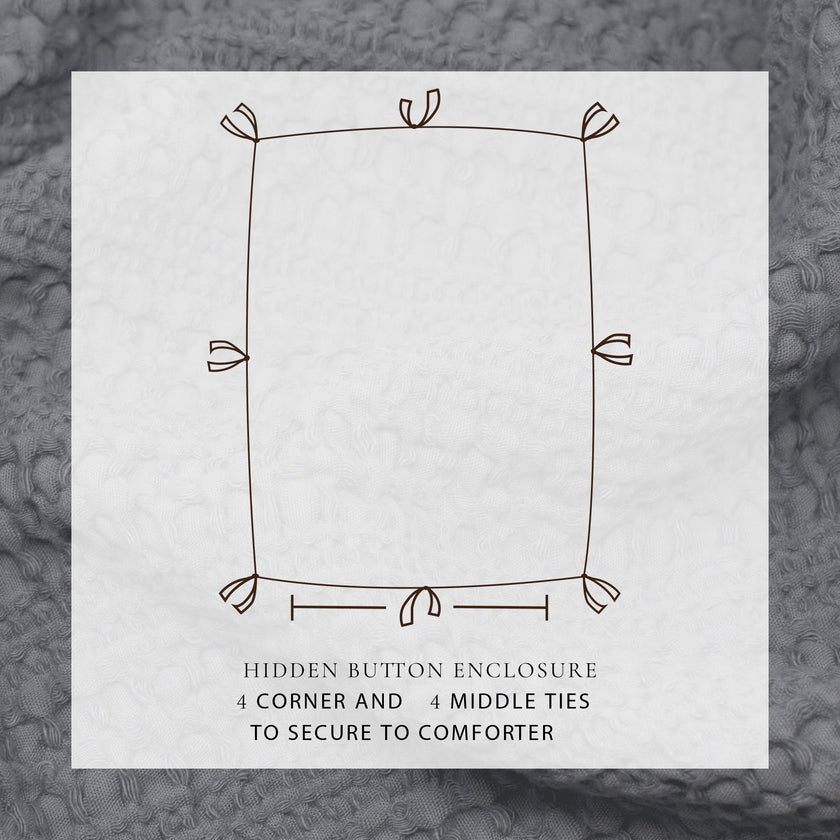 100% Cotton Honeycomb Waffle Duvet Set - Mattea Collection