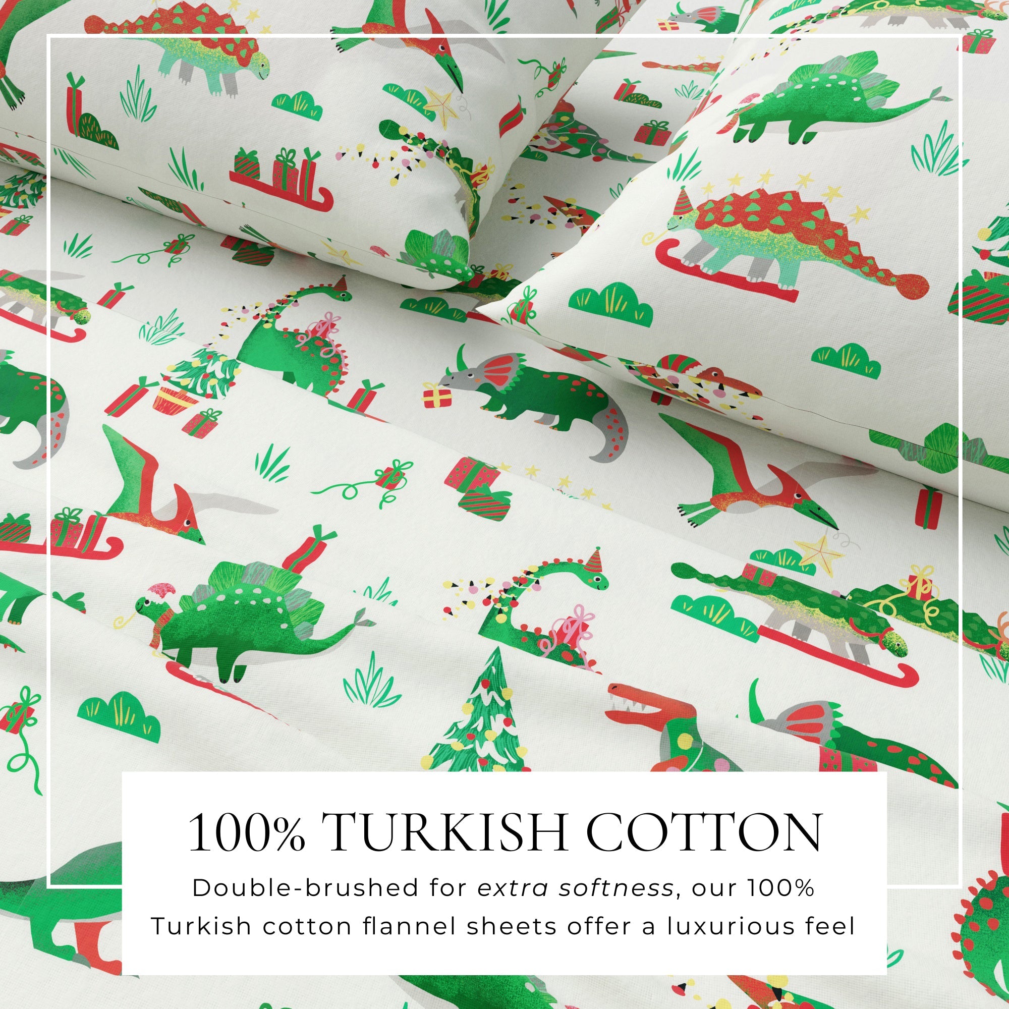 4-Piece Turkish Cotton Christmas Flannel Sheet - Whittaker Collection