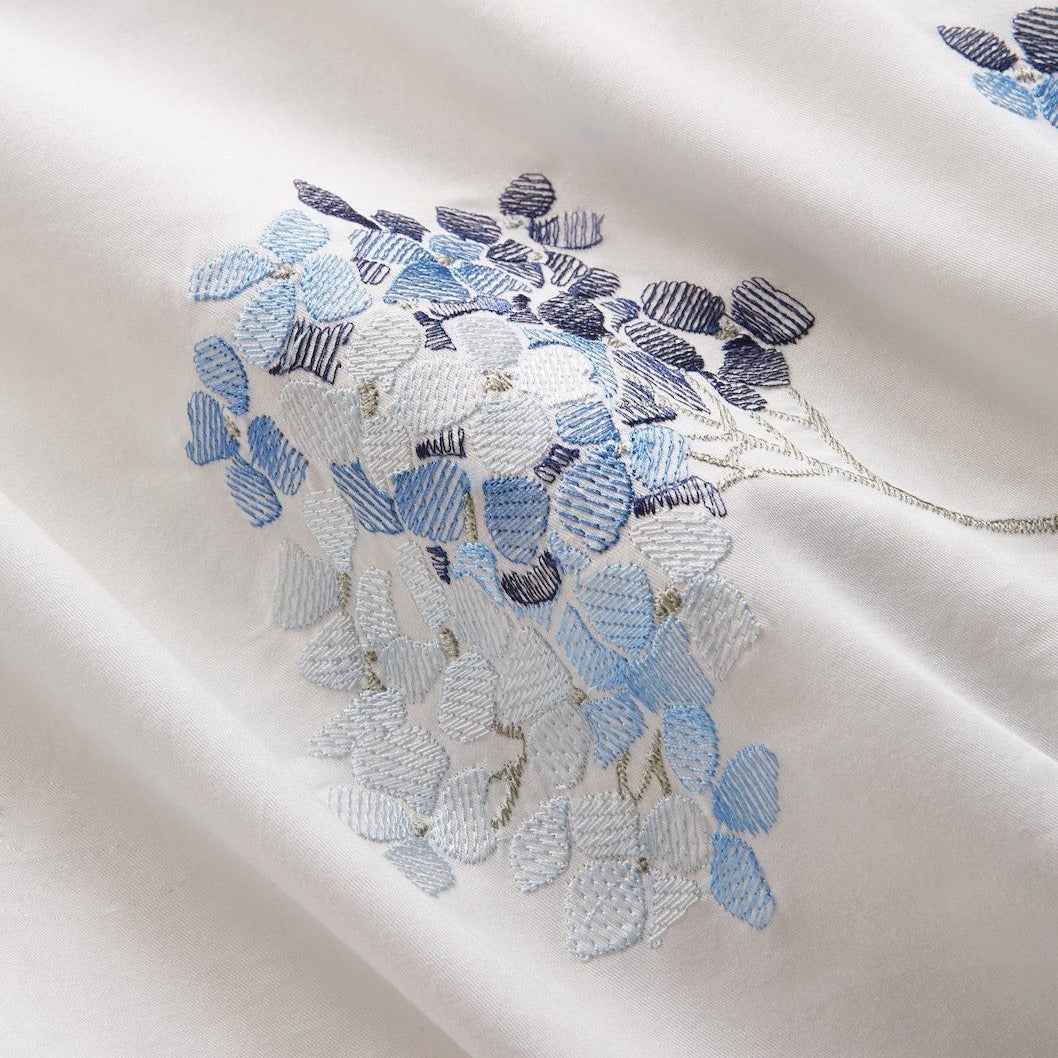 Hydrangea 100% Cotton Embroidered Duvet Cover Set