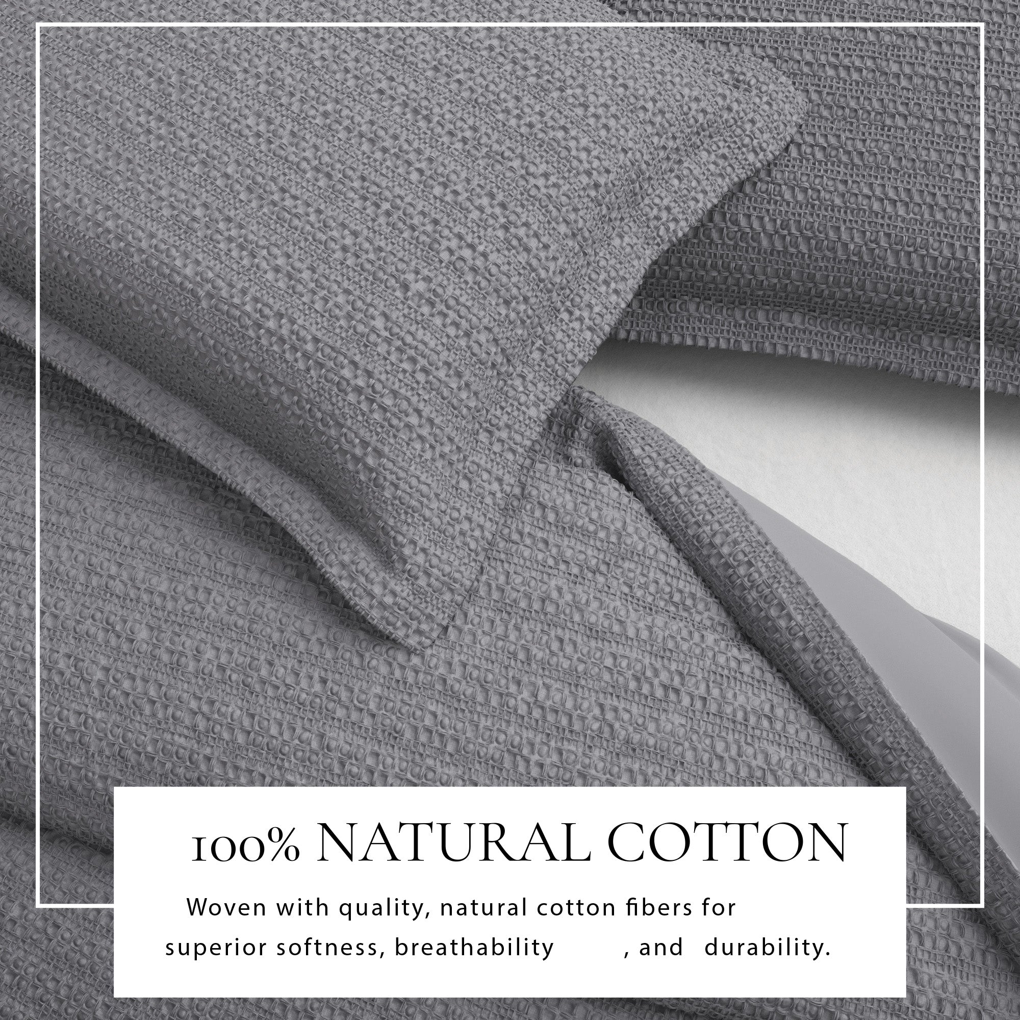 100% Cotton Honeycomb Waffle Duvet Set - Mattea Collection