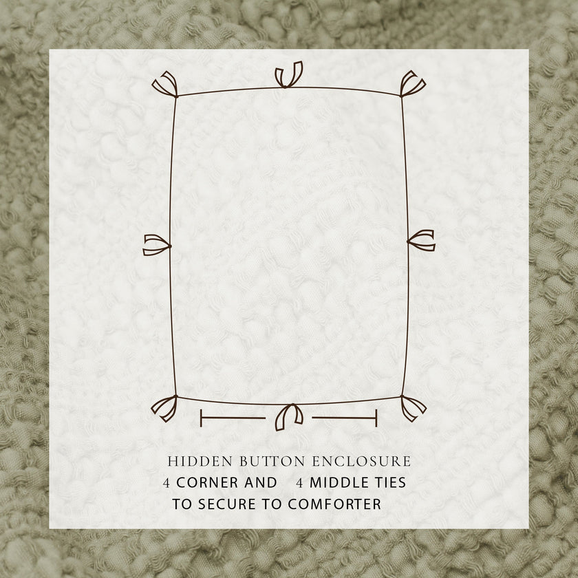 100% Cotton Honeycomb Waffle Duvet Set - Mattea Collection