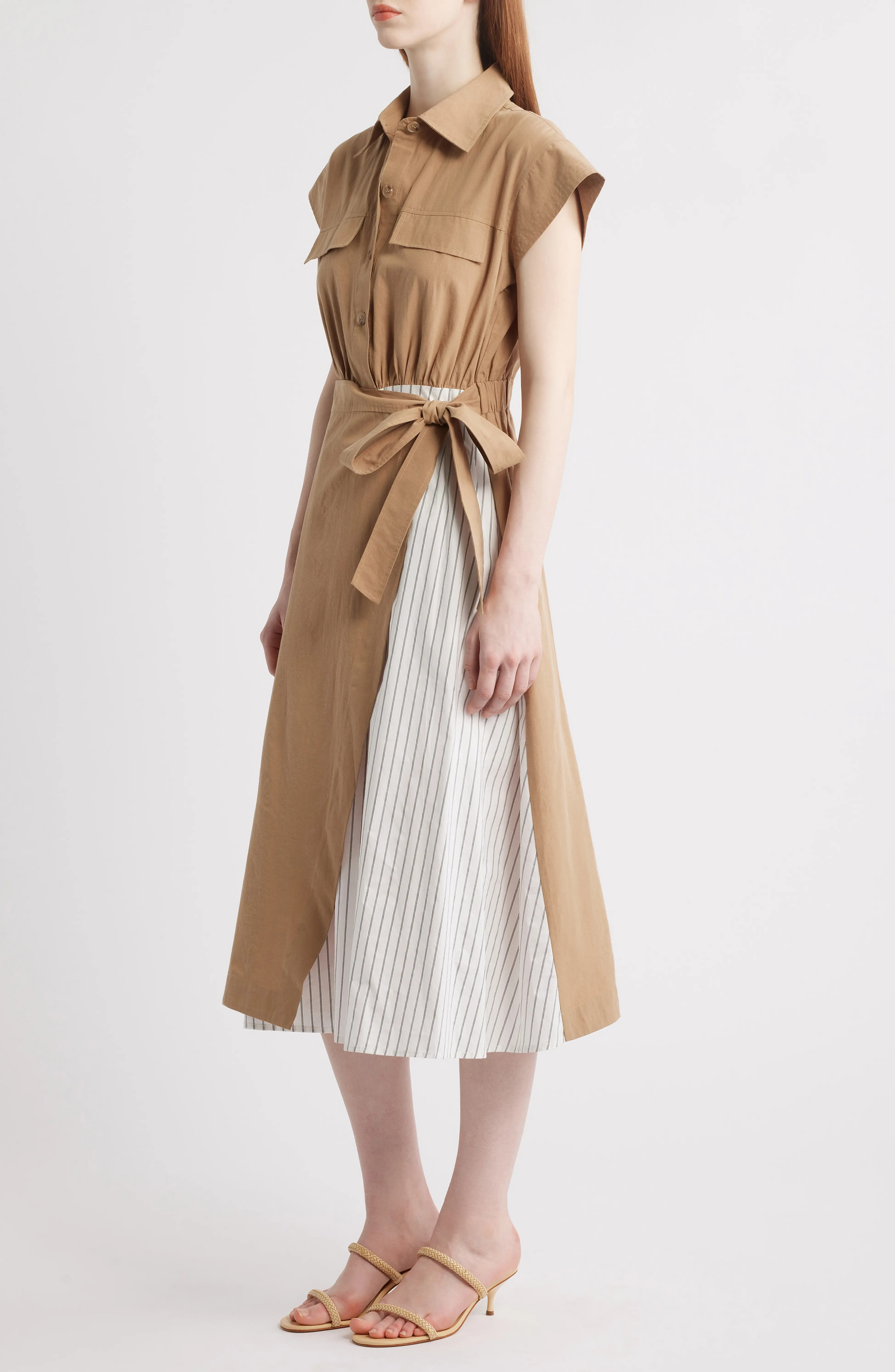 Tie Waist Midi Shirtdress