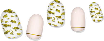 Gold Leaf & Blush Gel Nail Wrap Easy Non-Toxic No Dry Time