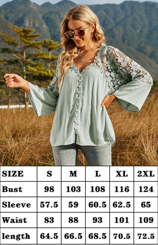 Women's Solid Deep V Pullover Chiffon Blouse