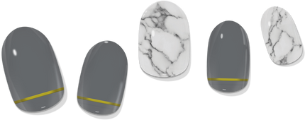 Grey & Gold Marble Gel Nail Wrap