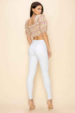 Ditsy floral printed ruched crop top