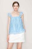 Sleeveless Linen Lace Top