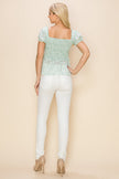 Floral print top with front slits and ties