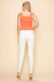 Sleeveless Back Smocking Crop Top