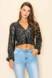 METALLIC RUCHED CROP TOP