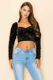 METALLIC VELVET CROP TOP