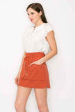 Short sleeves baby doll top with key hole design