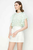Star Cutwork Butterfly Short Sleeve Top