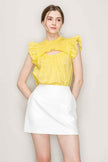 Cut out top with flutter sleeve