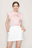Cut out top with flutter sleeve