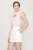 Cut out top with flutter sleeve