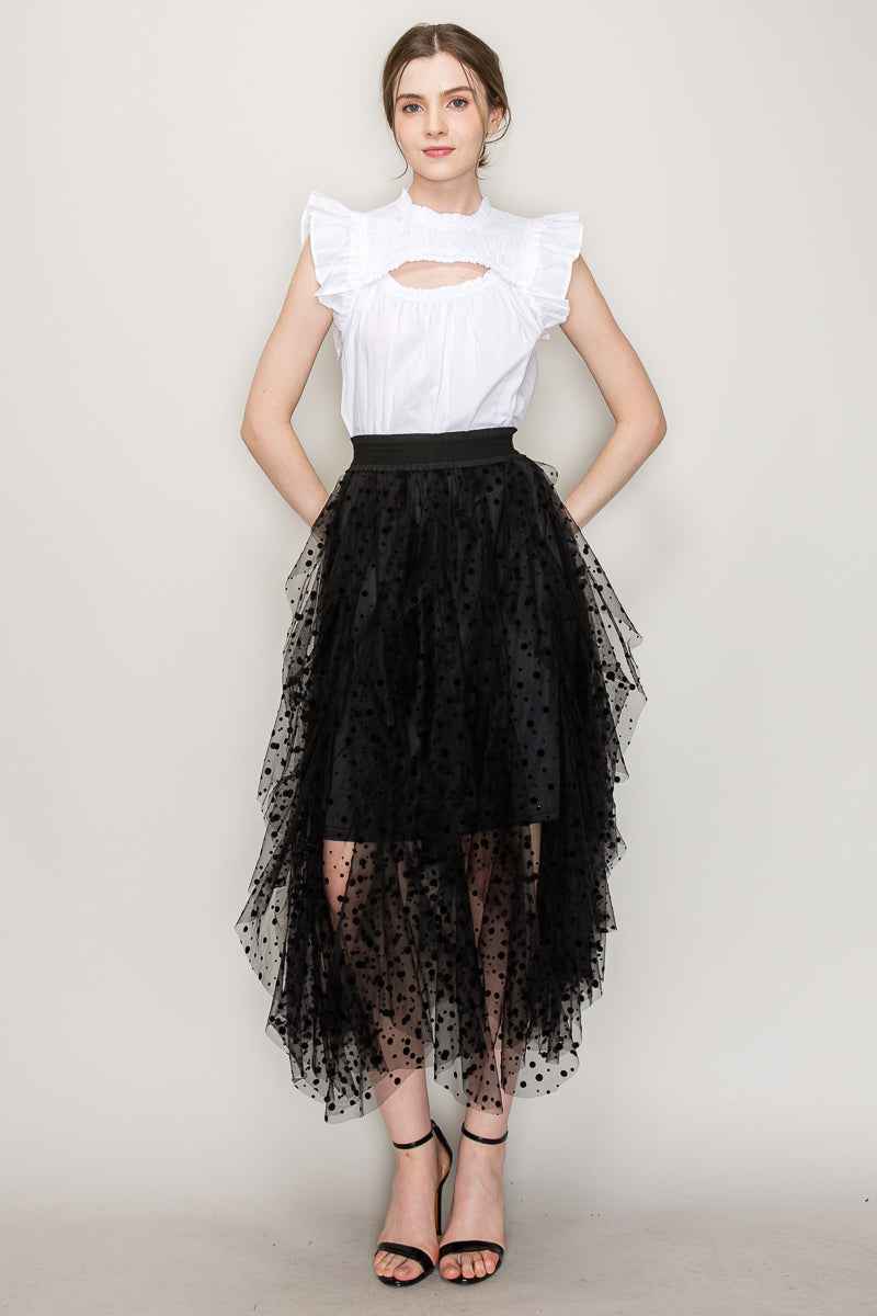 Cut out top with flutter sleeve