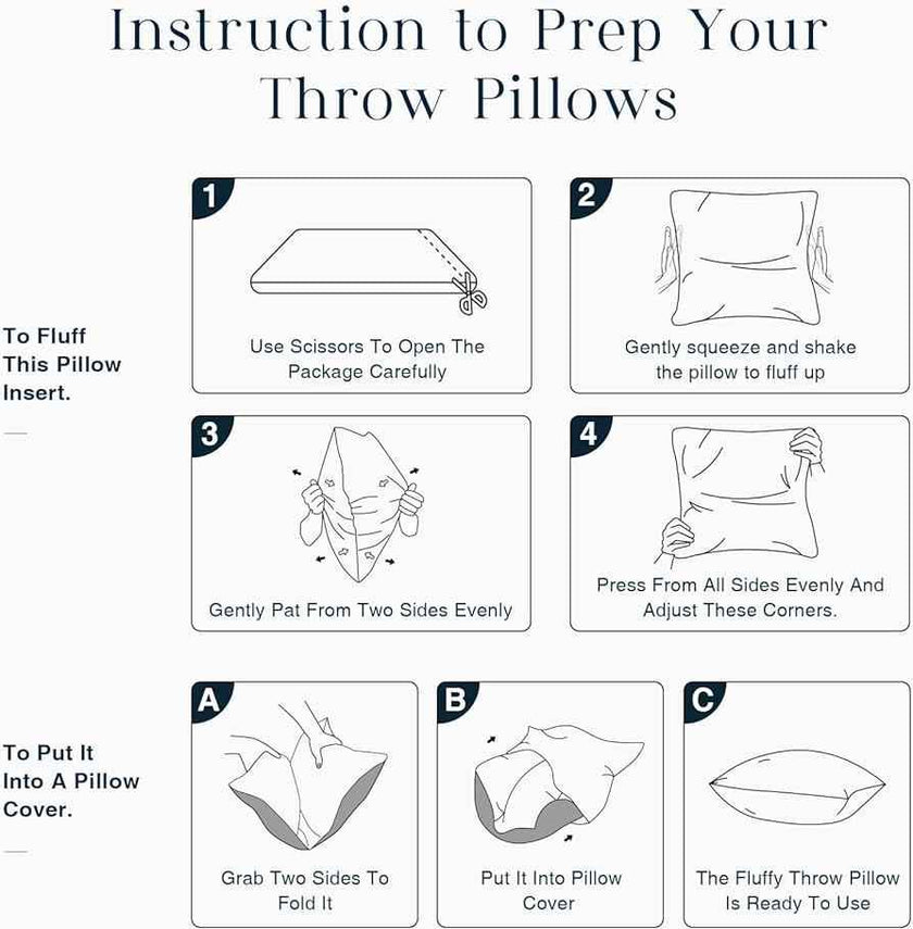 4pcs Throw Pillow Inserts, Square Cushion Inner Soft Fluffy Plump Stuffer Cushion Pillow Core White Pillow Inserts Christmas Decor Halloween Decor Bed Sofa Home Decor