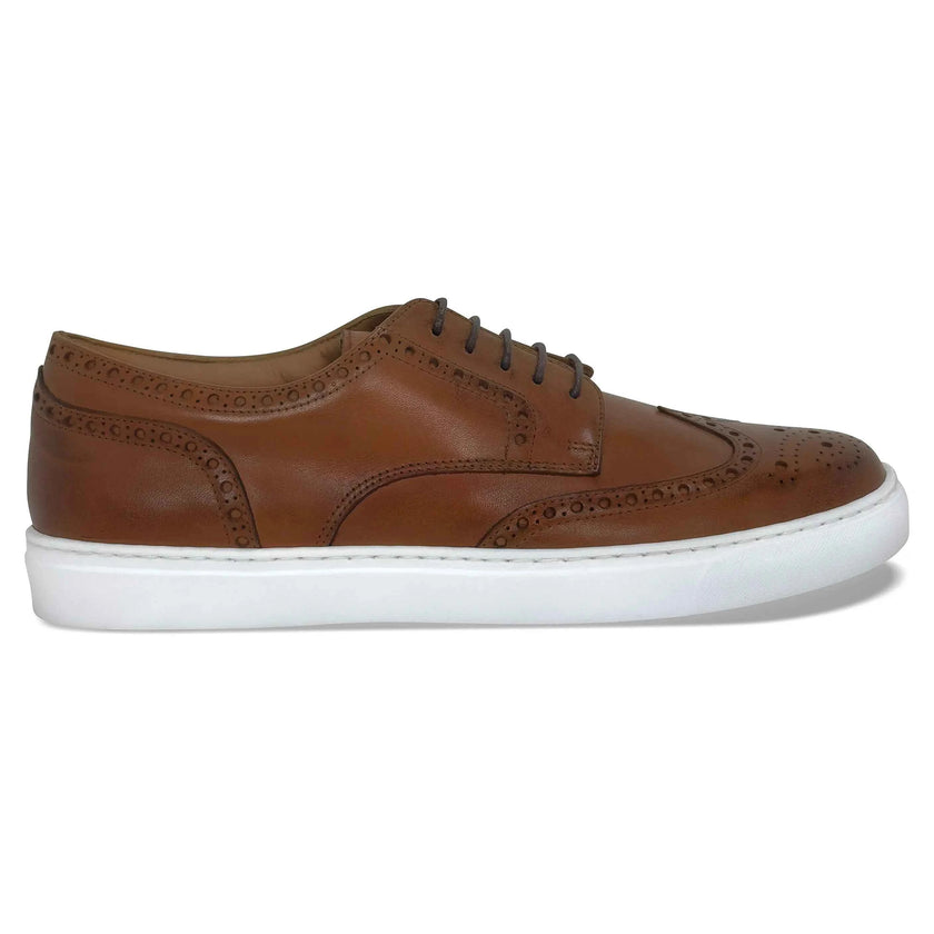 Men's Don Giovanni Wingtips - Cognac w/ White Sole