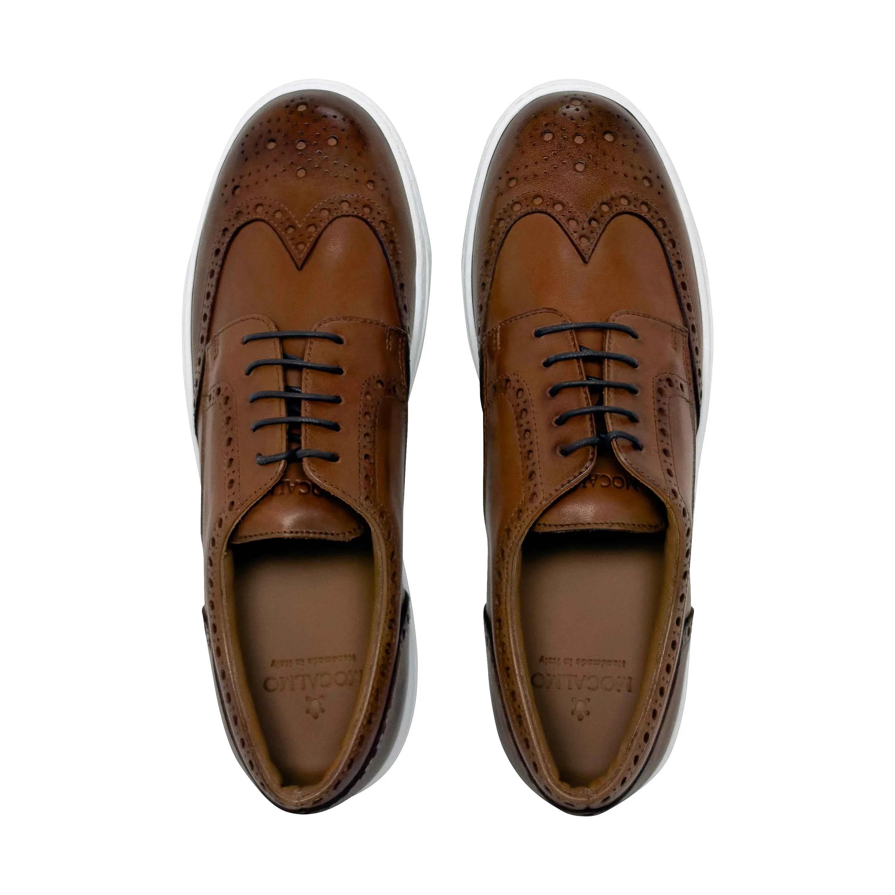 Men's Don Giovanni Wingtips - Cognac w/ White Sole