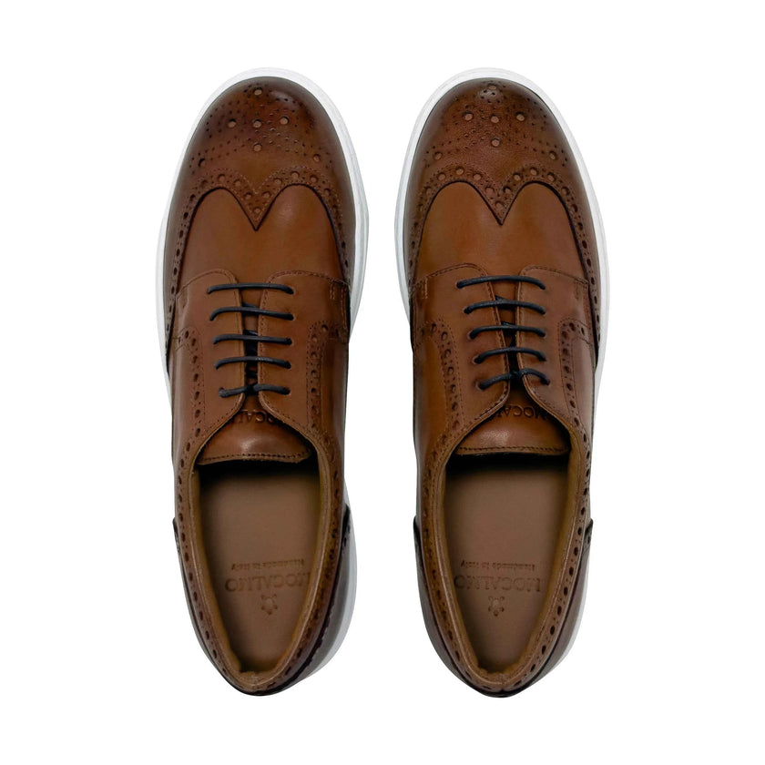 Men's Don Giovanni Wingtips - Cognac w/ White Sole