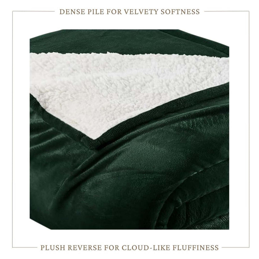 Velvet Plush Sherpa Bed Blanket - Sherpa Fleece Collection