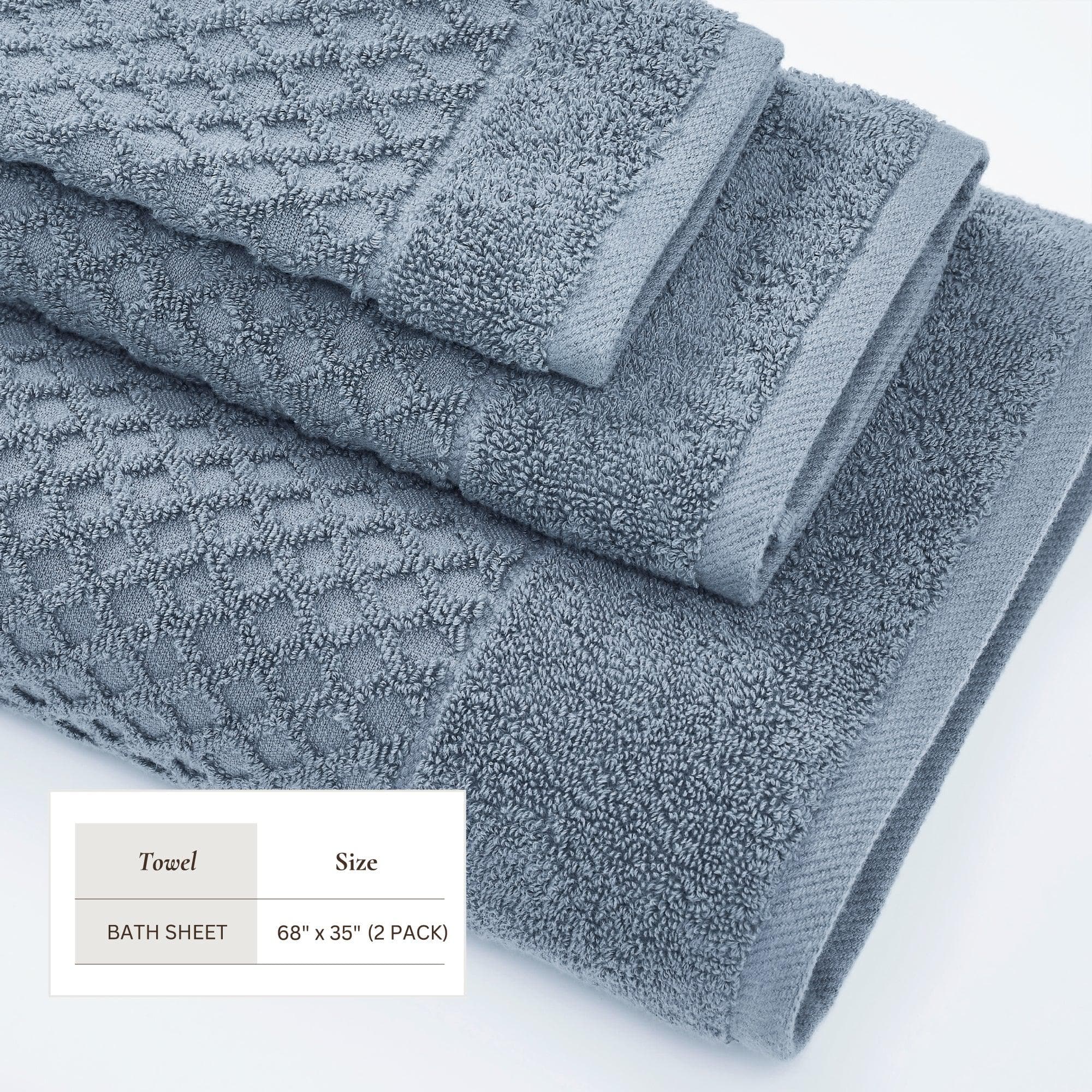 Cotton Diamond Waffle Weave Bath Towel Set - Grayson Collection