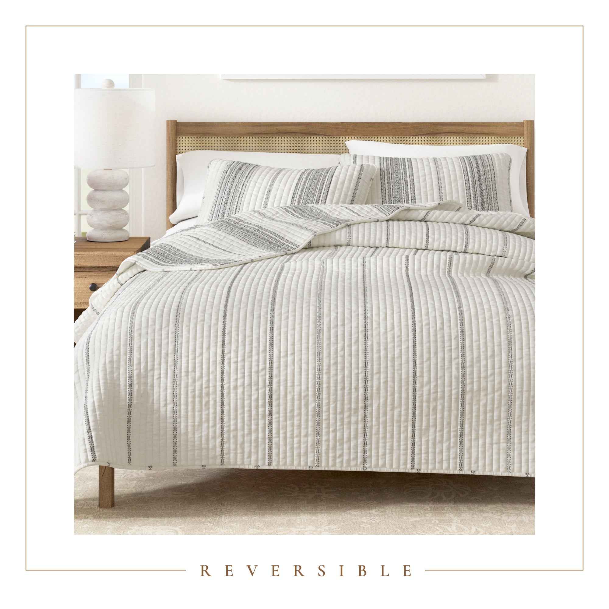 3-Piece Stripe Quilt - Wesley Collection