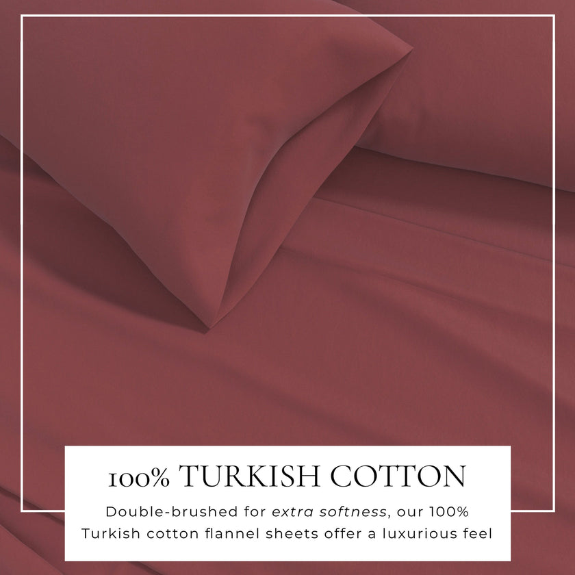 4-Piece Cotton Solid Flannel Sheet - Nordic Collection