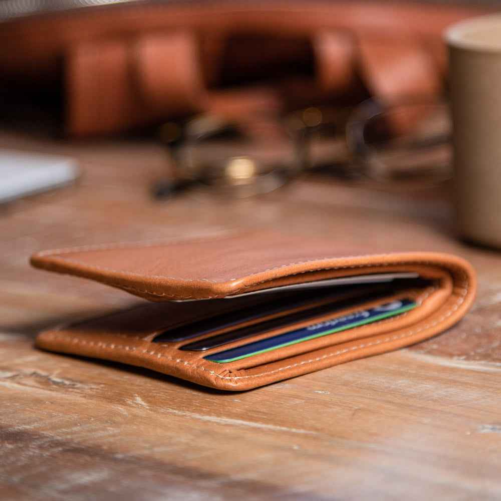 Large Billfold Wallet with RFID protection - Natural