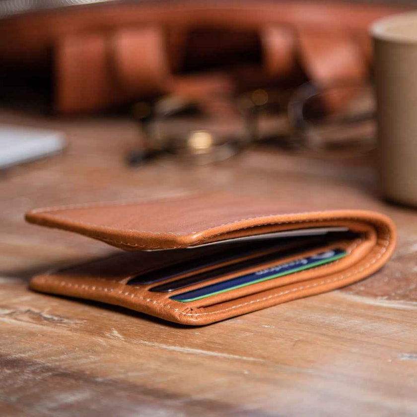 Large Billfold Wallet with RFID protection - Natural