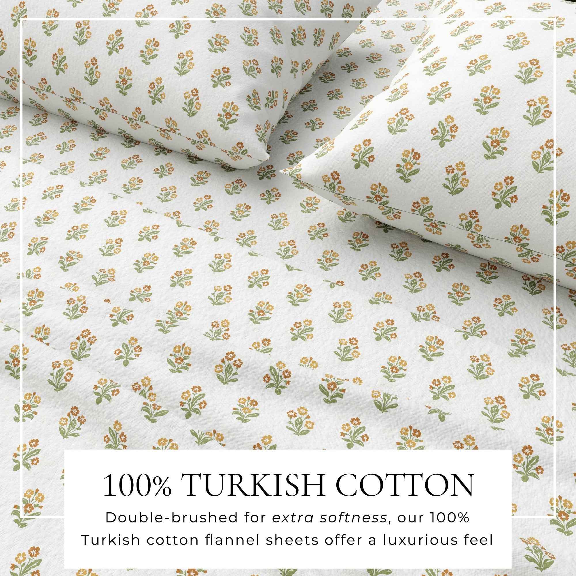 Turkish Cotton Flannel Sheet Set - Winter Floral Collection