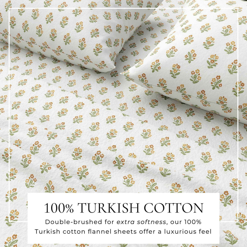 Turkish Cotton Flannel Sheet Set - Winter Floral Collection