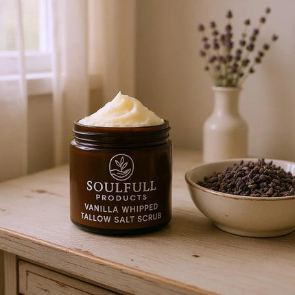 Vanilla whipped tallow salt scrub