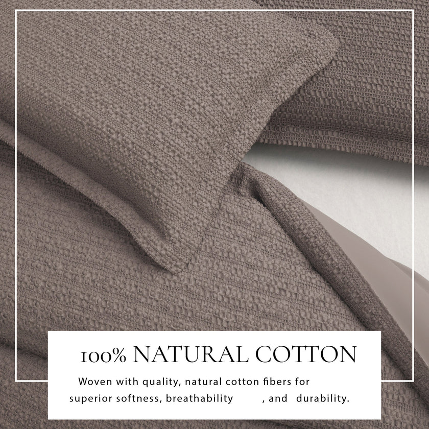 100% Cotton Honeycomb Waffle Duvet Set - Mattea Collection
