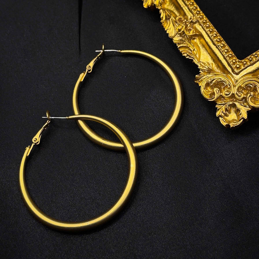Matte Gold Hoop Earrings