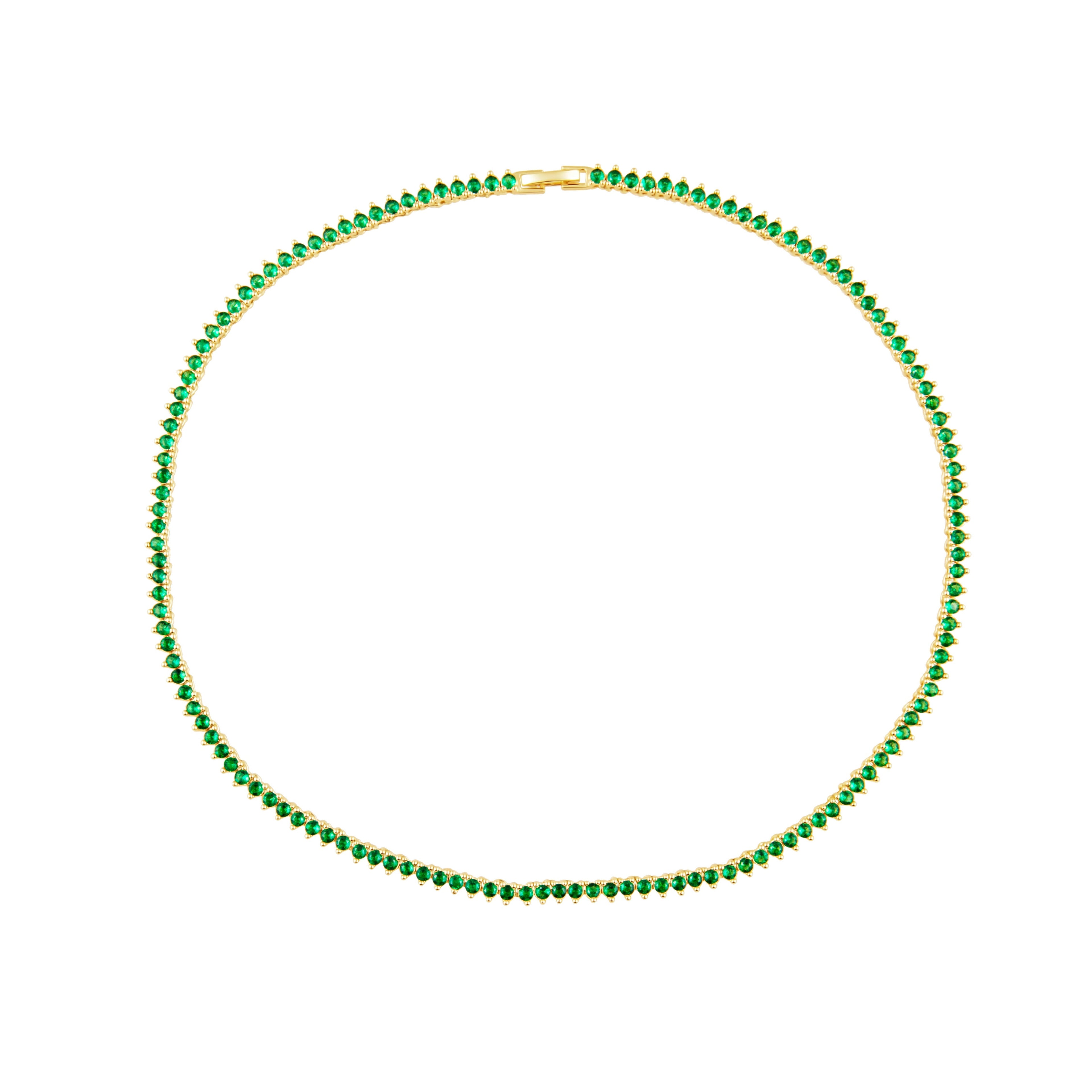 Melinda Tennis Necklace - Emerald